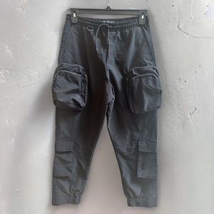 Zara Black Parachute/Cargo Pants | Size S, Relaxed Fit